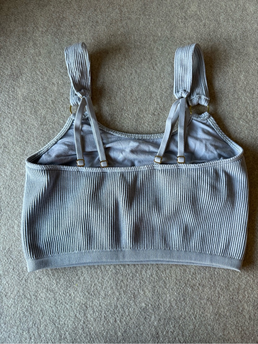 aerie Light Blue Ribbed Square-Neck Tank - Picture 4 of 5
